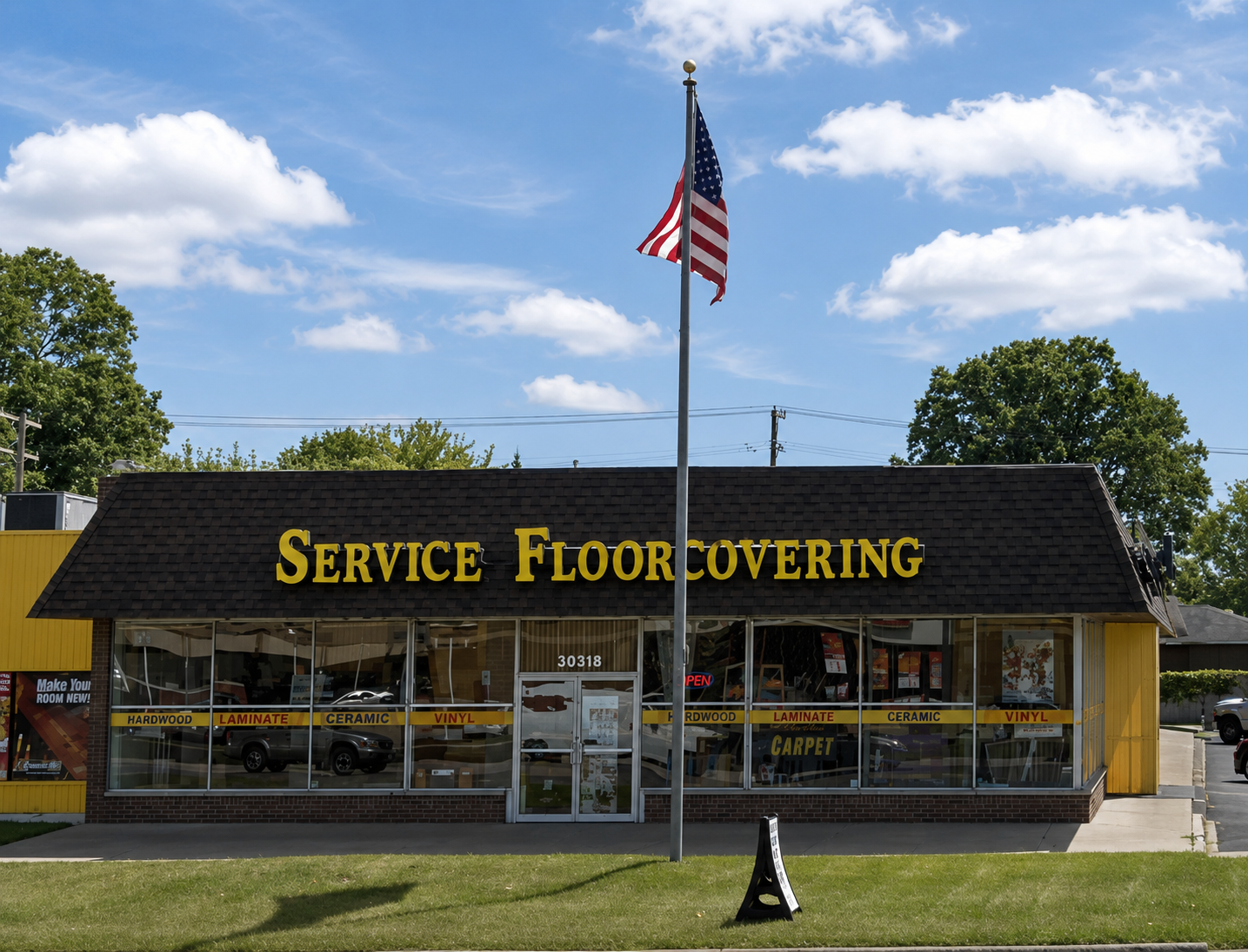 Service Floorcovering storefront at 30918 Harper Ave, St. Clair Shores